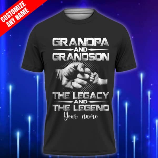 A-Custom-Grandpa-T-Shirt-Grandpa-and-Grandson-The-Legend-and-The-Legacy-T-Shirt_Black