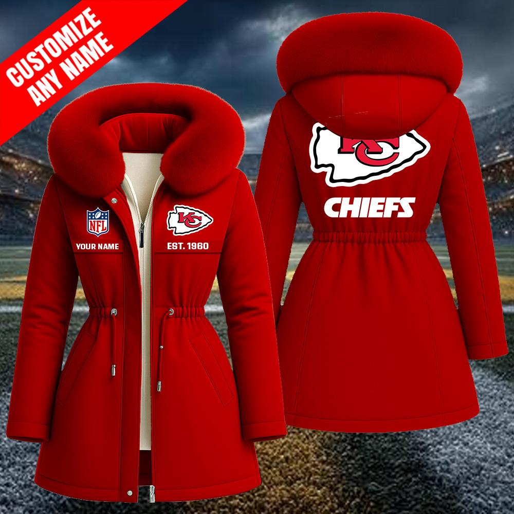 Kansas City Chiefs Women’s Winter Coat Sherpa Jacket, gifts for Kansas City Chiefs