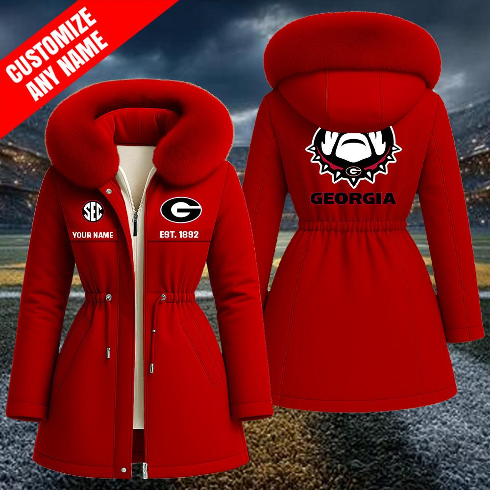 Georgia Bulldogs Women's Winter Coat Sherpa Jacket